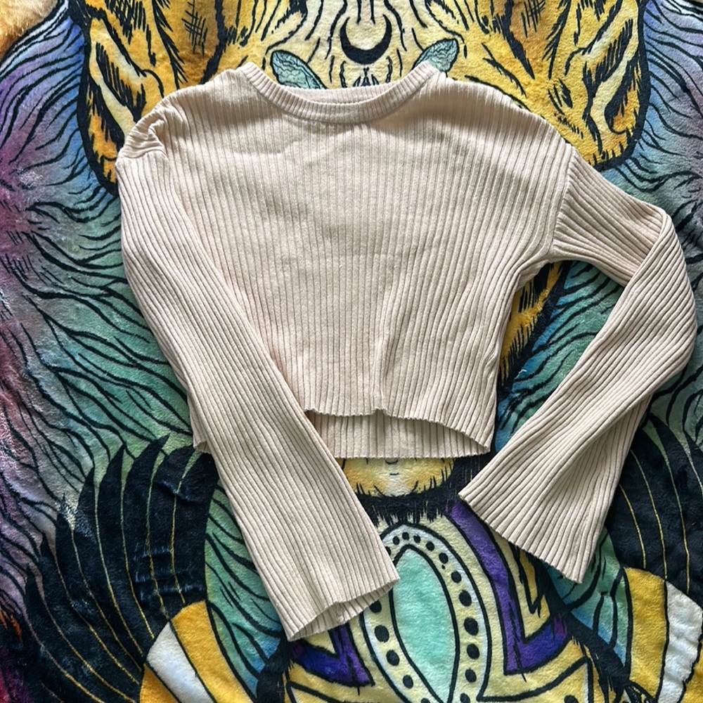 cream crop sweater